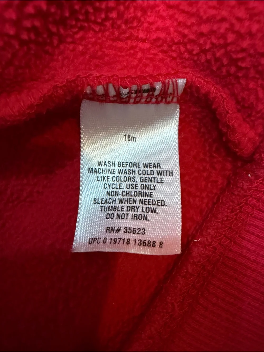 Carter’s 18M Red Floral Embroidered Hooded Zip Front Sweatshirt Jacket Pockets